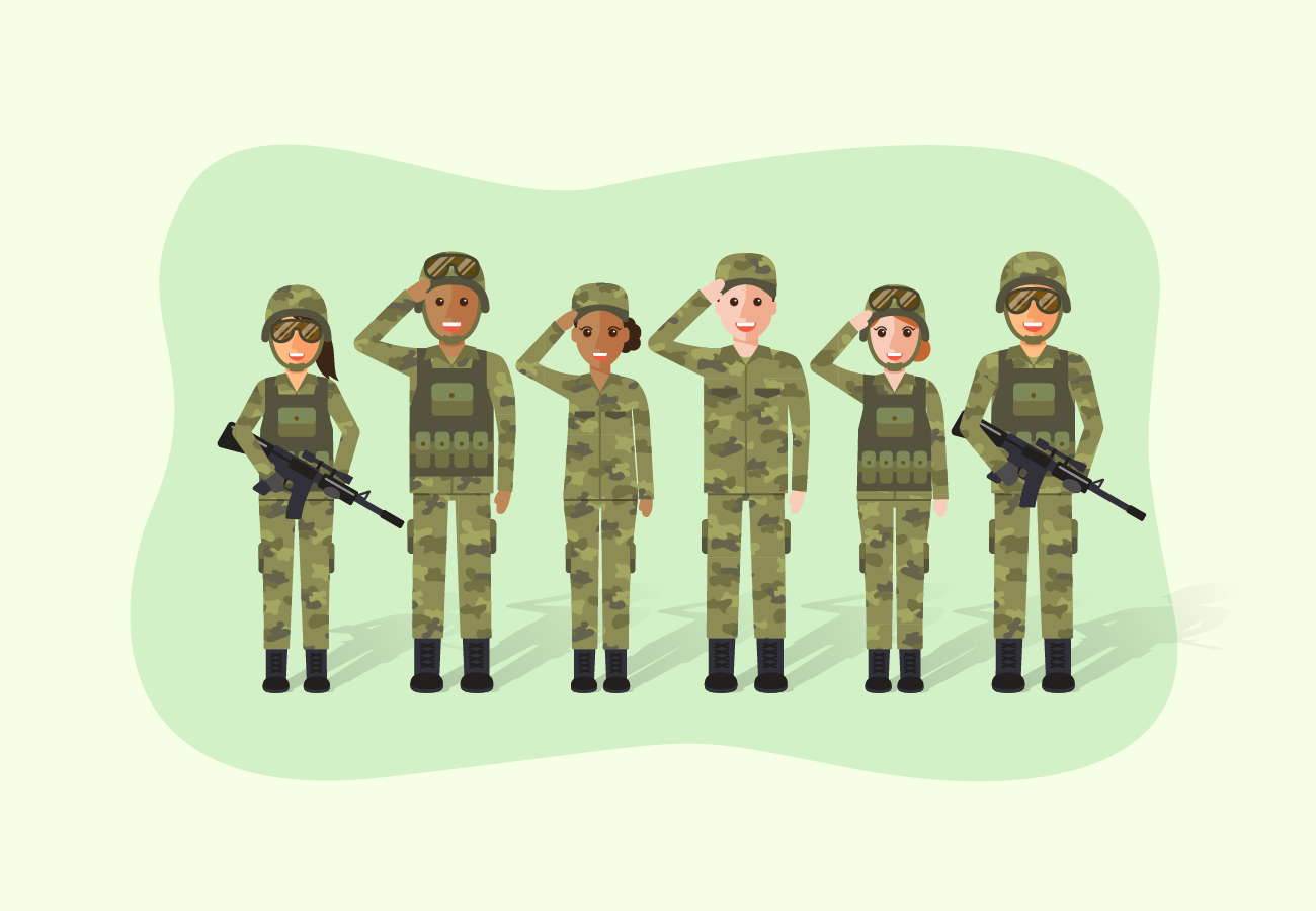 Soldiers doing salute.